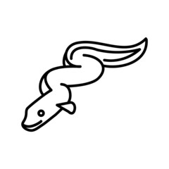 Sea eel icon. Seafood flat pictogram for web. Line stroke. Isolated on white background. Outline vector eps10
