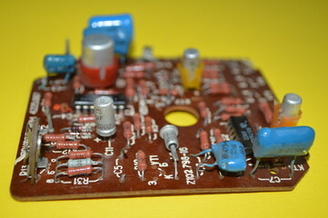 electronic circuit board with components