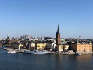 Fototapeta na wymiar Stockholm cityscape with the view of Old Town (Gamla Stan)
