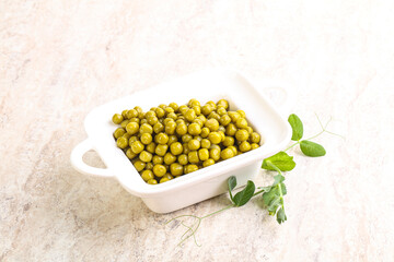 Marinated Green peas in the bowl