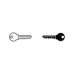 Key vector icon. Open house key icon. Key from the lock icon color editable