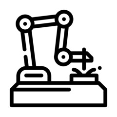 robot welder line icon vector. robot welder sign. isolated contour symbol black illustration