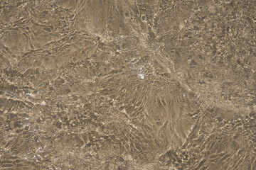 Surface of clear water on tropical sandy beach in Crete Greece.