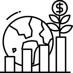 Growth icon. Global business concept icon style