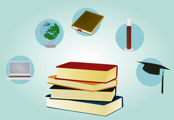 Books. Education concept. vector illustration