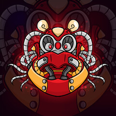The monster steam punk for esport mascot design