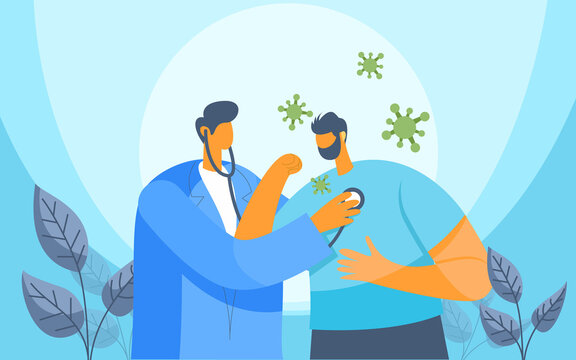 Doctor taking care of patient illustration vector concept
