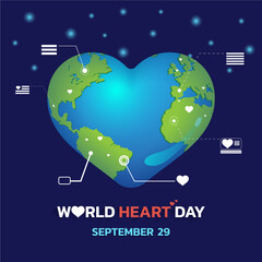 Obraz na płótnie Canvas Vector Illustration, Poster Or Banner for World Heart Day Background. Creative illustration concept of world heart day.
