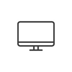 Desktop computer or TV icon with white background