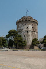 Greece, Thessaloniki, the white tower from the pedestrian