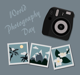 World Photography Day, digital camera, printed photos, photography, nature, travel, flowers, mountains, palms