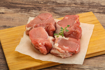 Raw pork tenderloin for cooking