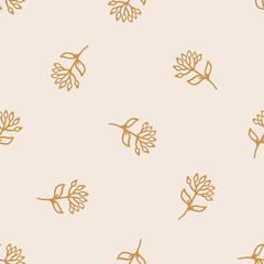 Fototapeta na wymiar Seamless pattern with hand-drawn plants