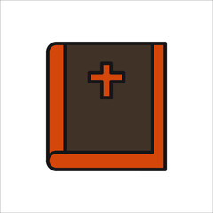 Bible Church with Religion Cross icons symbol vector elements for infographic web