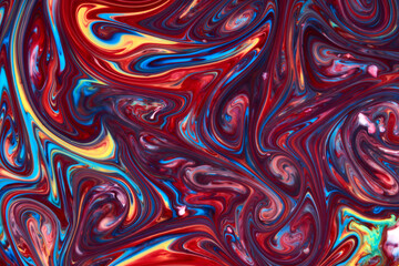 Abstract paint color background. Exoplanet cosmic sea pattern, paint stains. Marbleized effect. Background with abstract swirling paint effect. Liquid acrylic picture with flows and splashes. Mixed