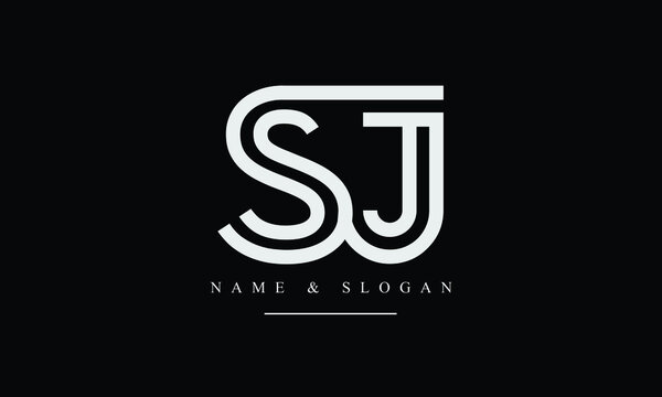 SJ, JS, S, J abstract letters logo monogram