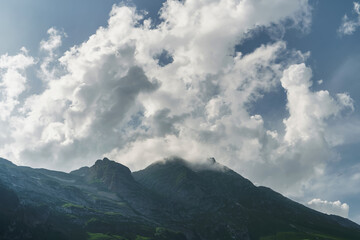 Mountain peaks in the western part of the Main Caucasian Ridge.