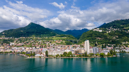 Pictures from Geneva lake, Montreux, Switzerland.  - obrazy, fototapety, plakaty