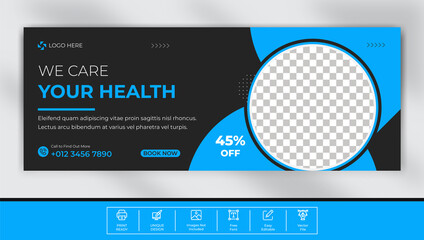 Medical Healthcare Facebook Cover Template design