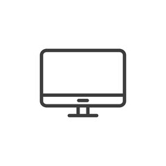 Desktop computer or TV icon with white background