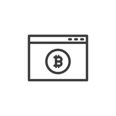 Web browser page with bitcoin symbol