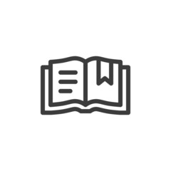 Book and bookmark icon. Digital or audio book concept. 