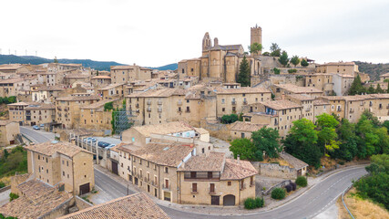 Fototapeta na wymiar aerial view of uncastillo medieval town in zaragoza province, Spain 