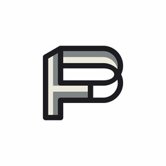 Creative and Minimalist Letter FB Logo Design Using letters F and B , FB Monogram, abstract B F vector logo initials mark