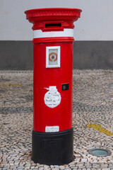 Fototapeta na wymiar traditional red letter mail box
