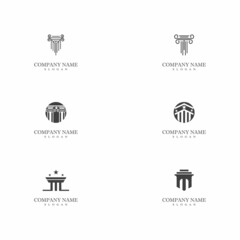 Ancient Pillar Columns Greek Rome Athens Historical Building logo design