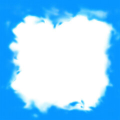 Fototapeta na wymiar Abstract blue halftone dotted frame background.