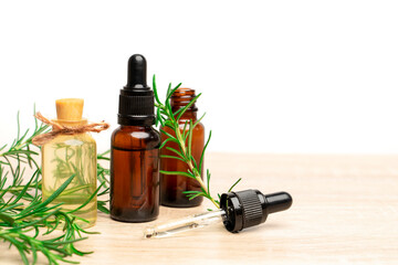 Fresh organic rosemary with essential oil  