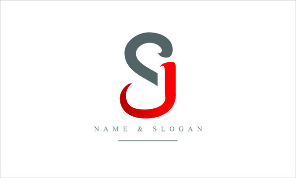 SJ, JS, S, J abstract letters logo monogram
