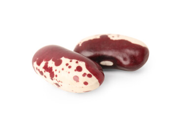 Raw red beans on white background. Vegetable planting