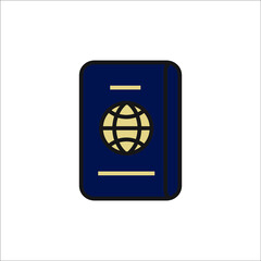 Passport icons symbol vector elements for infographic web