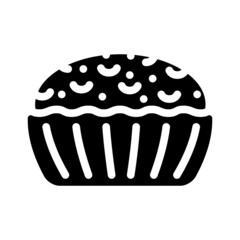 muffin desert glyph icon vector. muffin desert sign. isolated contour symbol black illustration
