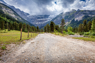cirque de gavarnie landscape in the french pyrenees