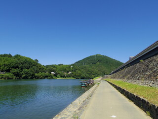 Fototapeta premium 肱川より望むとみす山(愛媛県大洲市)
