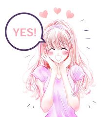 YESの返事をする女性