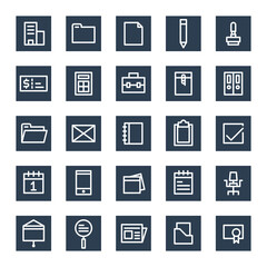 business document and line icon editable stroke