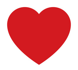 Heart icon, love symbol, red heart vector icon isolated