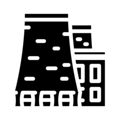 nuclear power plant glyph icon vector. nuclear power plant sign. isolated contour symbol black illustration