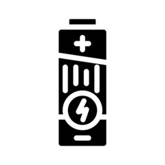 electric battery glyph icon vector. electric battery sign. isolated contour symbol black illustration