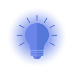 Light bulb design, flat icon. The concept of ideas, solutions, innovations. Vector illustration isolated.