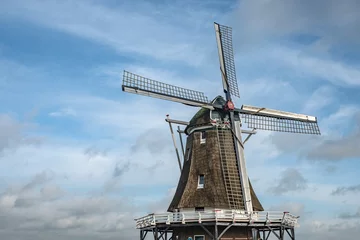 Foto auf Leinwand Windmill De Olde Zwarver in Kampen, Overijssel Province, The Netherlands © Holland-PhotostockNL