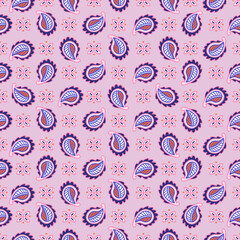 Seamless pattern with paisley ornament