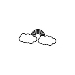 rainbow icon, sky vector, cloud illustration