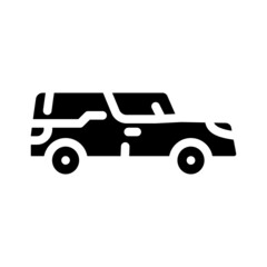 funeral hearse glyph icon vector. funeral hearse sign. isolated contour symbol black illustration