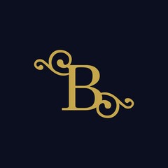 simple alphabet logo royal design golden concept with ornament
