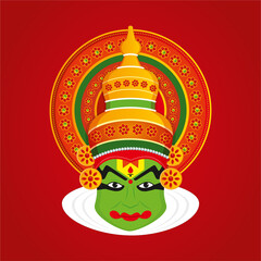 Kathakali head vector - Kerala festival onam 